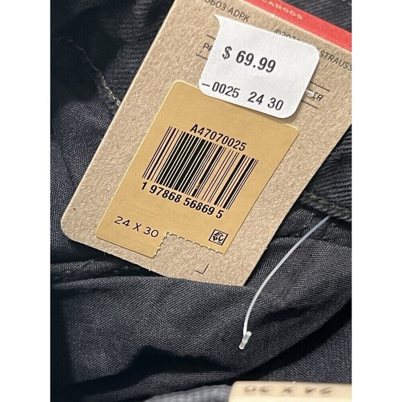 Levi's '94 Wide Baggy Black Cargo Y2K Cotton Jeans Adjustable Hem 24 x 3… - Picture 8 of 14
